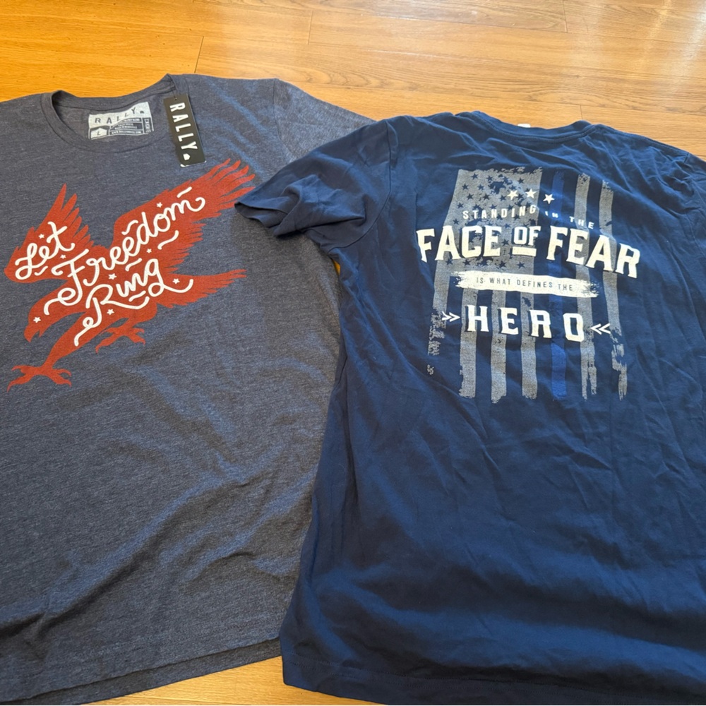 Rally NWT and NineLine Graphic tee Patriotic shirts Size L